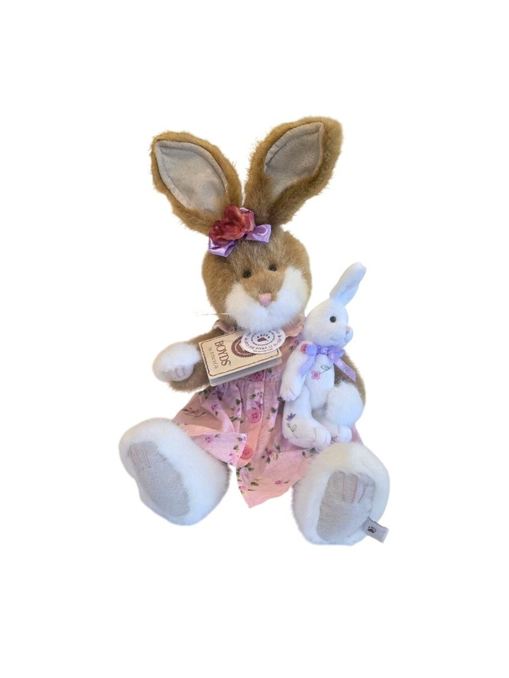 Boyds Bears Polly Springfield and Cottontail Plush Bunny Stuffed Animal Toy